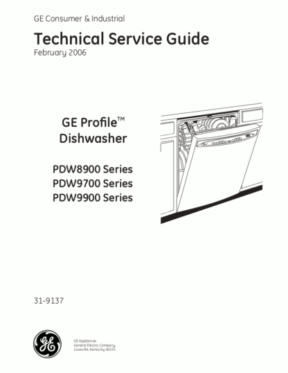 GE Dishwasher Service Manual 01