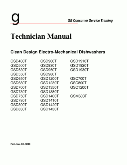 GE Dishwasher Service Manual 02