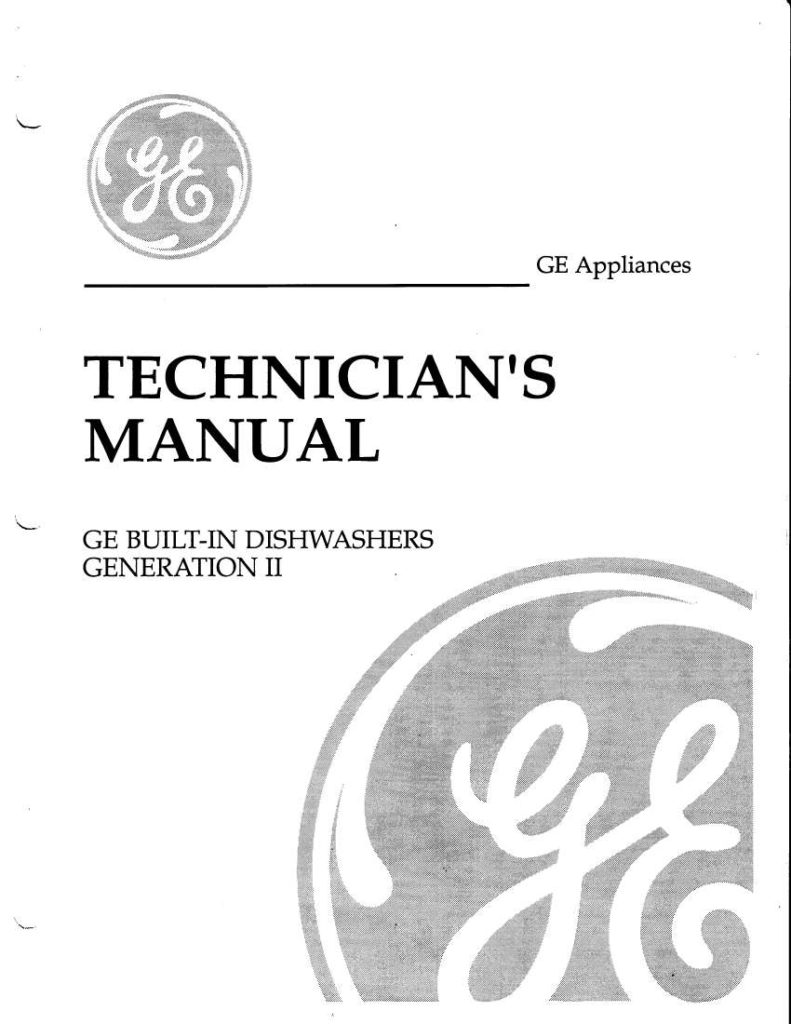 GE Dishwasher Technical Service Manual