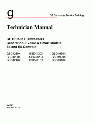 GE Dishwasher Service Manual 08