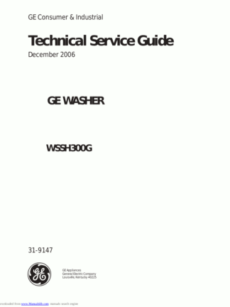 GE Washer Service Manual 38