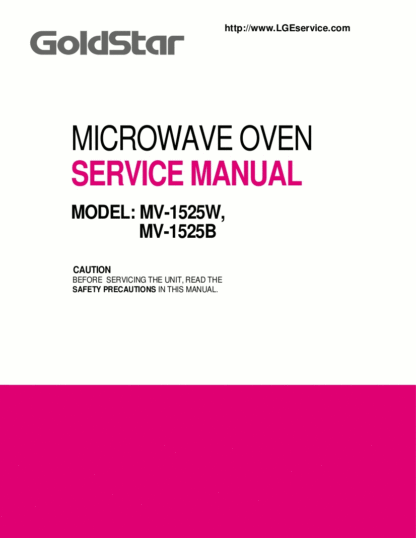 Goldstar Microwave Oven Service Manual 01