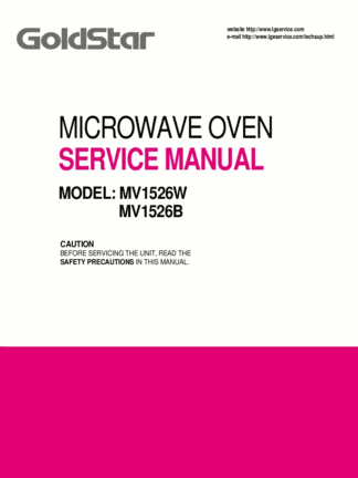 Goldstar Microwave Oven Service Manual 02