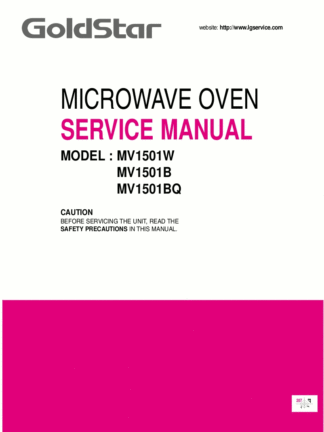 Goldstar Microwave Oven Service Manual 14