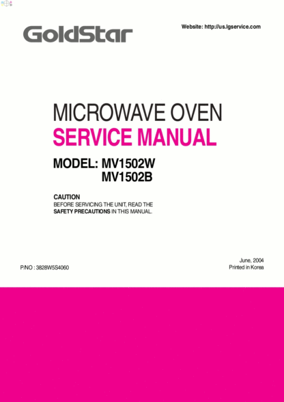 Goldstar Microwave Oven Service Manual 15