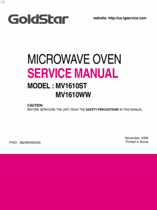 Goldstar Microwave Oven Service Manual 16