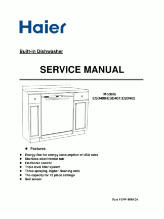 Haier Dishwasher Service Manual 05
