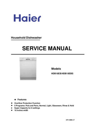 Haier Dishwasher Service Manual 06