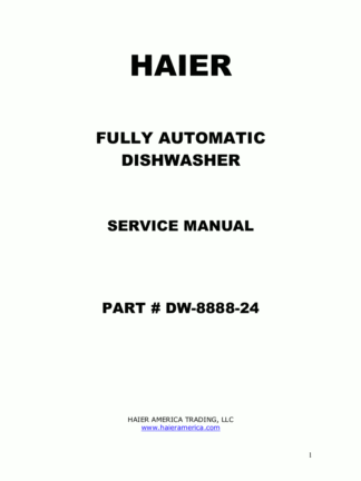 Haier Dishwasher Service Manual 07