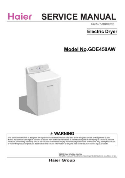 Haier Dryer Service Manual 01