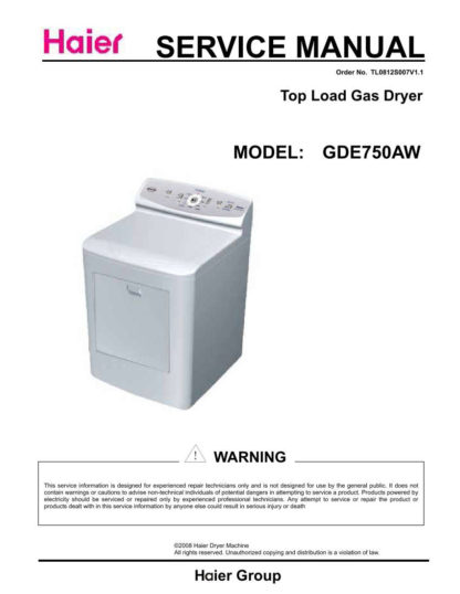 Haier Dryer Service Manual 03