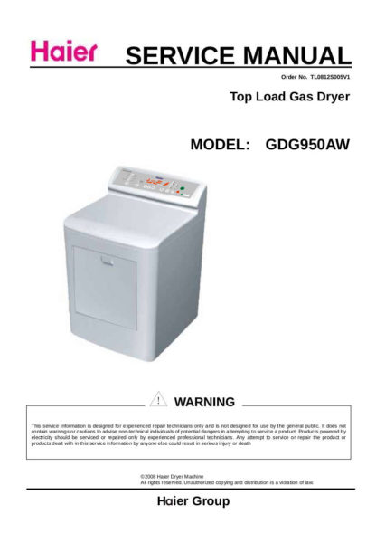 Haier Dryer Service Manual 07