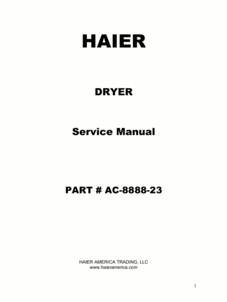 Haier Dryer Service Manual 08