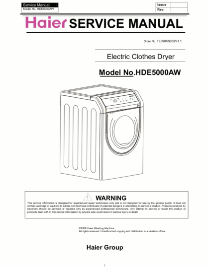 Haier Dryer Service Manual 10