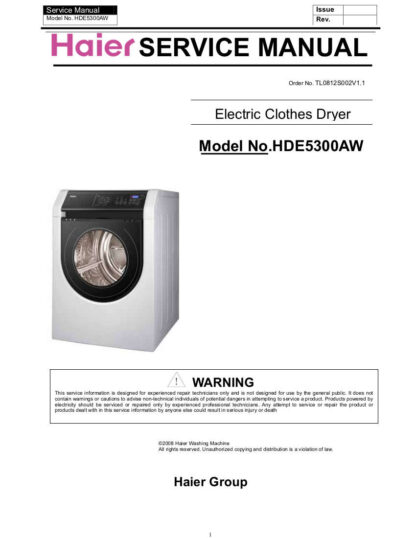 Haier Dryer Service Manual 11