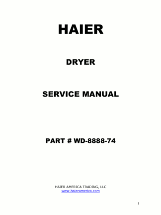 Haier Dryer Service Manual 16