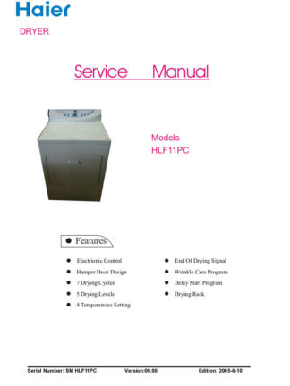 Haier Dryer Service Manual 17