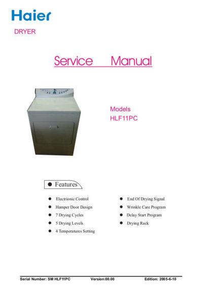 Haier Dryer Service Manual 17