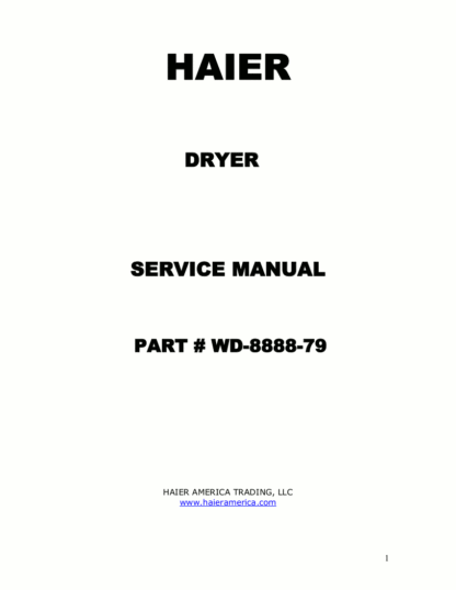 Haier Dryer Service Manual 18