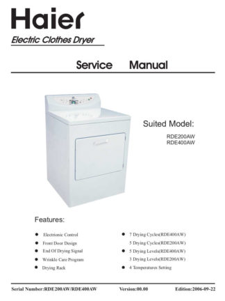 Haier Dryer Service Manual 22