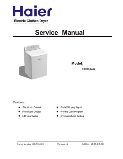 Haier Dryer Service Manual 23