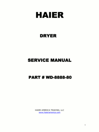 Haier Dryer Service Manual 25