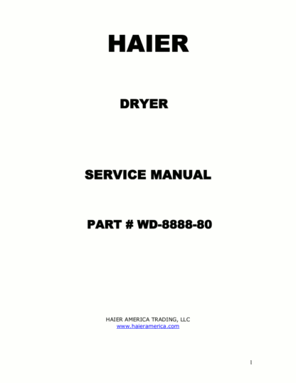 Haier Dryer Service Manual 25