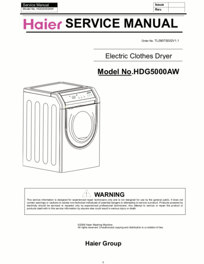 Haier Dryer Service Manual 26