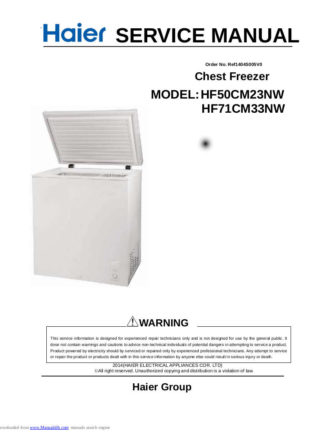 Haier Refrigerator Service Manual 101