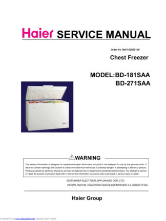 Haier Refrigerator Service Manual 107