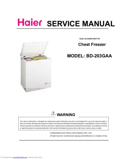 Haier Refrigerator Service Manual 108