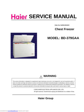 Haier Refrigerator Service Manual 109