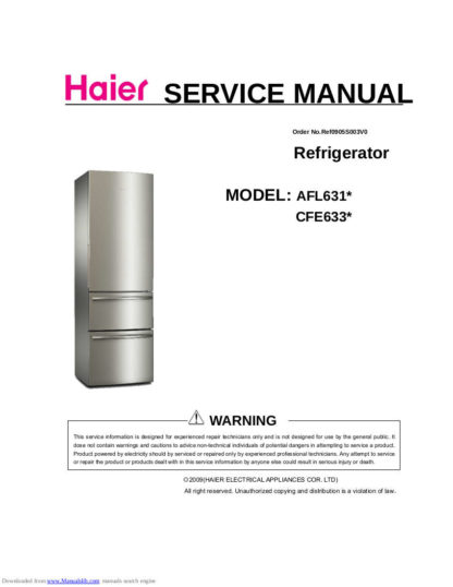 Haier Refrigerator Service Manual 126