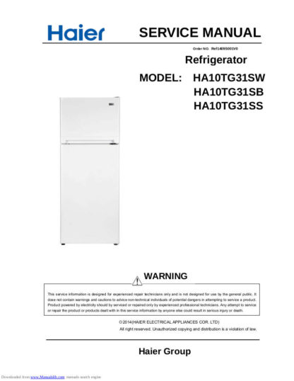 Haier Refrigerator Service Manual 129