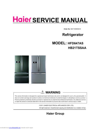 Haier Refrigerator Service Manual 132