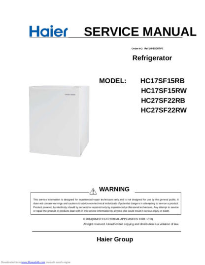 Haier Refrigerator Service Manual 135