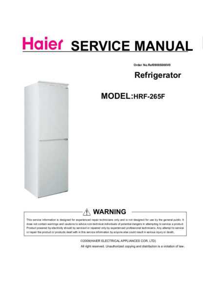 Haier Refrigerator Service Manual 138