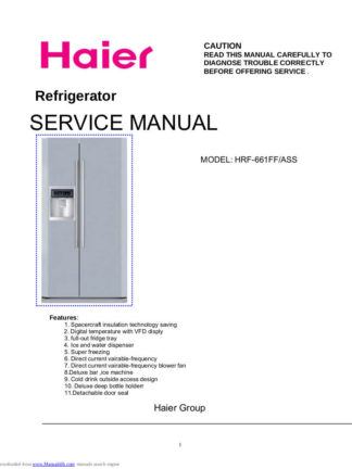 Haier Refrigerator Service Manual 143