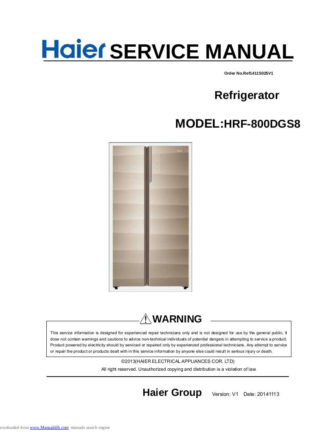 Haier Refrigerator Service Manual 144