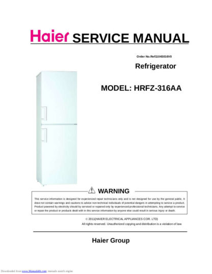 Haier Refrigerator Service Manual 147