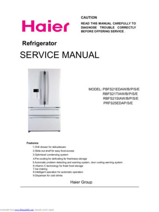 Haier Refrigerator Service Manual 150