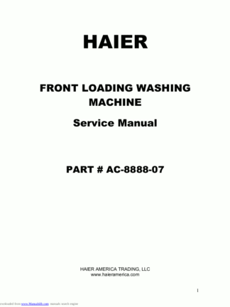 Haier Washer Service Manual 44