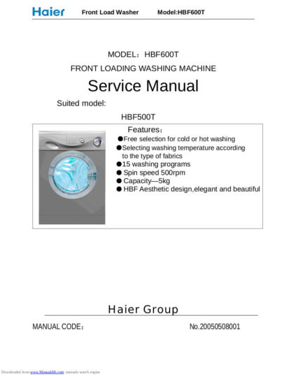 Haier Washer Service Manual 46