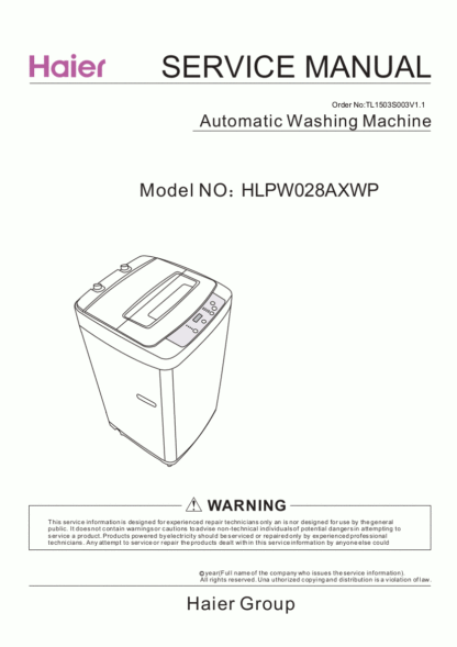 Haier Washer Service Manual 50