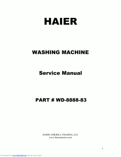 Haier Washer Service Manual 51