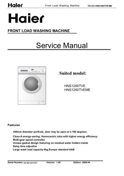Haier Washer Service Manual 53