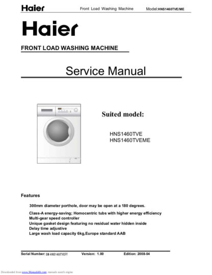 Haier Washer Service Manual 54