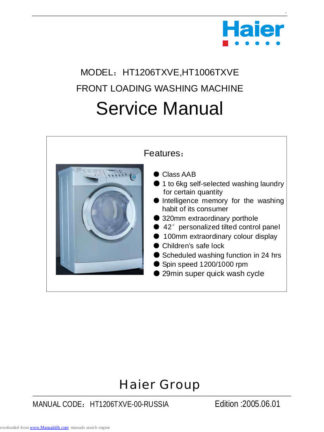 Haier Washer Service Manual 55