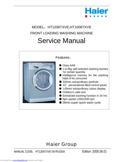 Haier Washer Service Manual 55