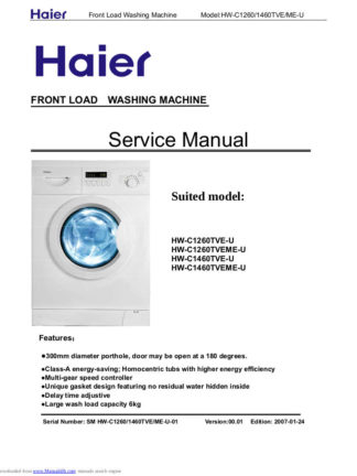 Haier Washer Service Manual 57